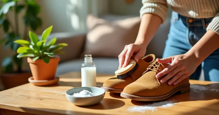 chaussure en daim nettoyage