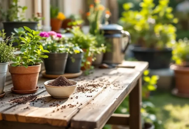 marc de café au jardin