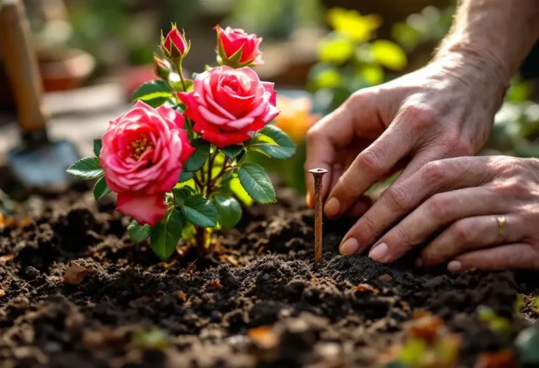 Pourquoi les jardiniers d’autrefois enterraient un clou rouillé au pied des rosiers
